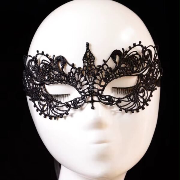 The Midnight Masquerade: Elegant Black Lace Eye Masks