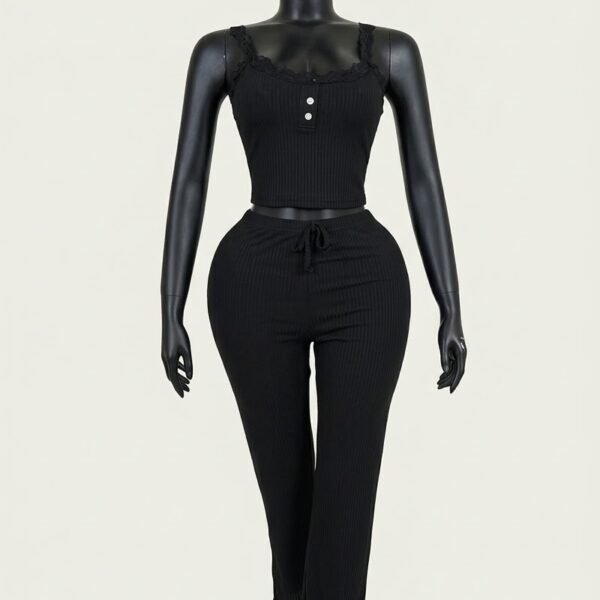The Midnight Ribbed  Set